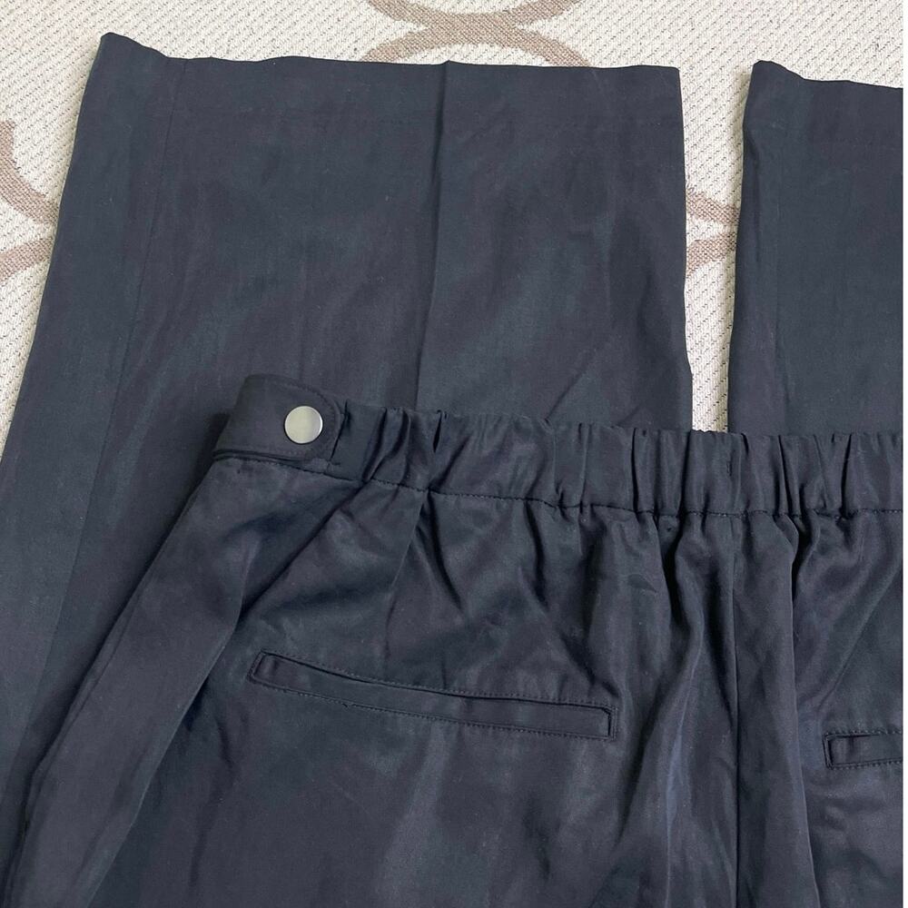 Banana Republic TENCEL Wide Leg Pants Black Size XL NWT Elastic back Waistband - Picture 12 of 14